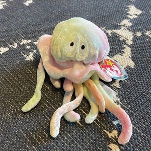 Ty Beanie Baby Goochy Jellyfish 1999 no stamp errors retired 4230 tye dye NEW